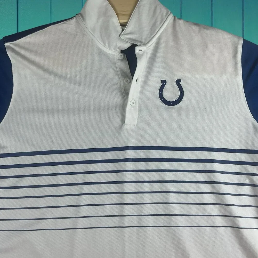 Nike Dri-FIT Indianapolis Colts Polo Shirt Mens Large NFL Blue White